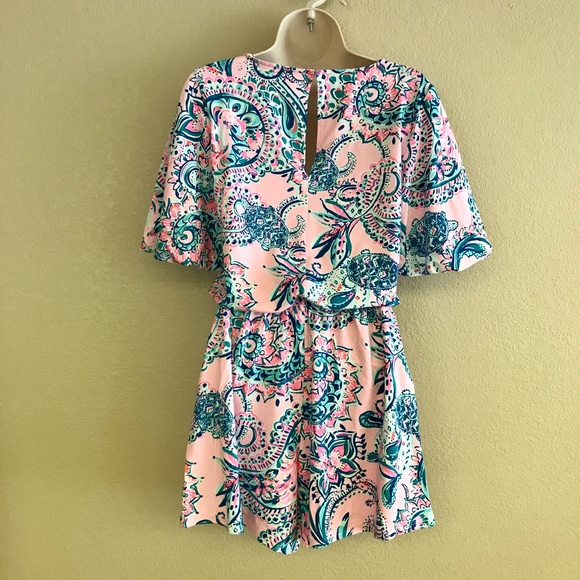 Lilly Pulitzer Britton Romper Pink Tropics Tint - Picture 5 of 5